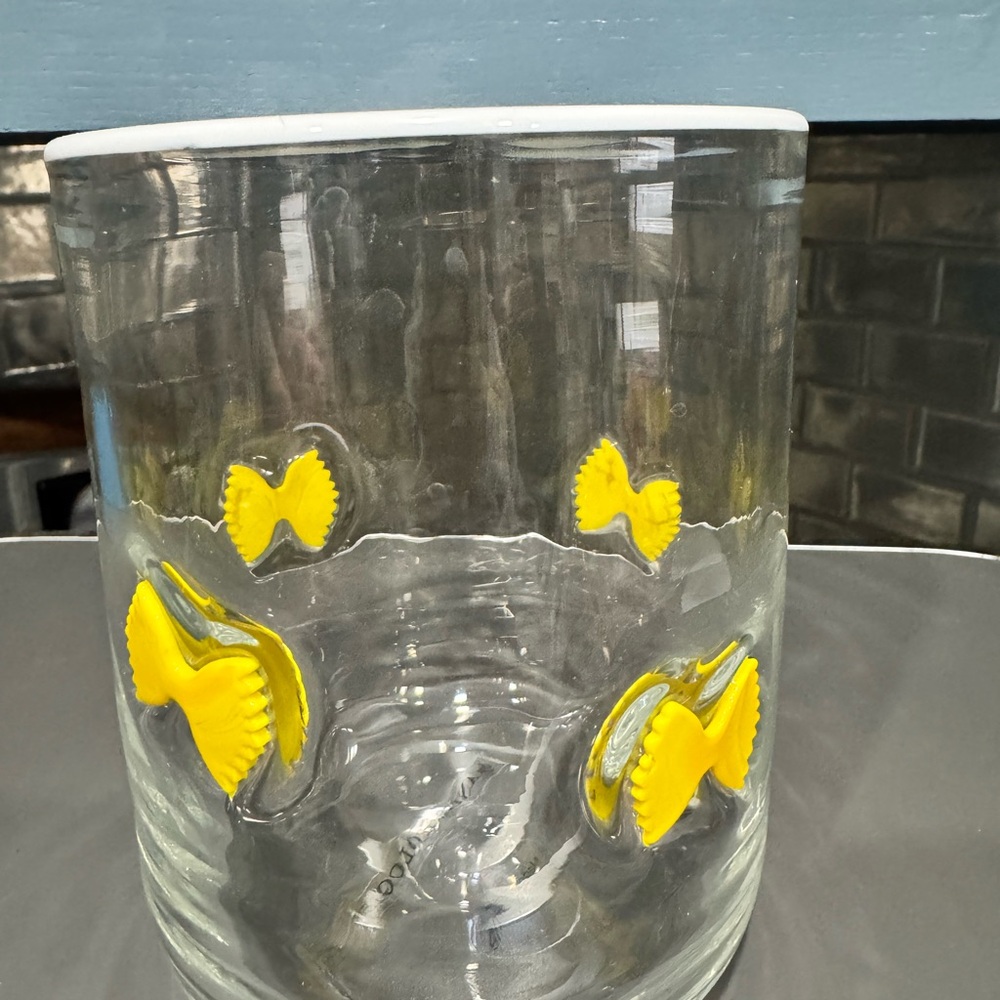 Anthropologie Clear and Yellow Glass Jar